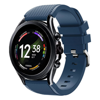 Strap-itÂ Strap-it Fossil Gen 6 - 44mm siliconen bandje (donkerblauw)