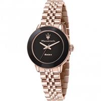 Maserati R8853145513 Damen-Solaruhr Successo RosÃ©goldfarben/Keramik Schwarz
