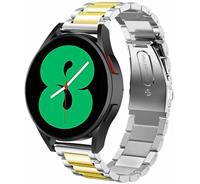 Strap-itÂ Strap-it Samsung Galaxy Watch 4 - 44mm stalen band (zilver/goud)