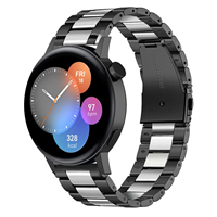 Strap-itÂ Strap-it Huawei Watch GT 3 42mm stalen band (zwart/zilver)