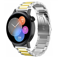 Strap-itÂ Strap-it Huawei Watch GT 3 42mm stalen band (zilver/goud)