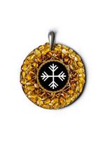AdeliaÂ´s Amulett Â»925 Silber Bernstein TalismanÂ«, Wind - VerÃnderung Rad des Lebens