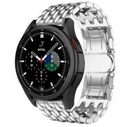 Strap-itÂ Strap-it Samsung Galaxy Watch 4 Classic 46mm stalen draak bandje (zilver)