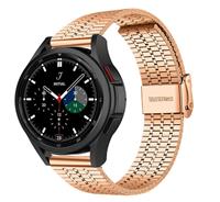 Strap-itÂ Strap-it Samsung Galaxy Watch 4 Classic 46mm roestvrij stalen band (rosÃ© goud)