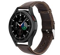 Strap-itÂ Strap-it Samsung Galaxy Watch 4 Classic 46mm leren bandje (donkerbruin)