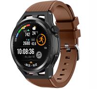 Strap-itÂ Strap-it Huawei Watch GT Runner siliconen bandje (koffiebruin)