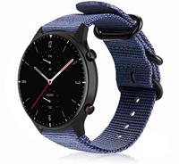 Strap-itÂ Strap-it Amazfit GTR 2 nylon gesp band (blauw)