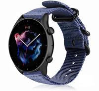Strap-itÂ Strap-it Amazfit GTR 3 (Pro) nylon gesp band (blauw)