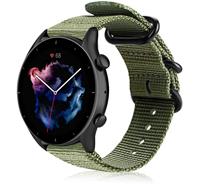 Strap-itÂ Strap-it Amazfit GTR 3 (Pro) nylon gesp band (groen)