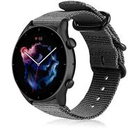Strap-itÂ Strap-it Amazfit GTR 3 (Pro) nylon gesp band (zwart)