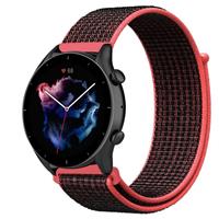 Strap-itÂ Strap-it Amazfit GTR 3 (Pro) nylon band (zwart/rood)