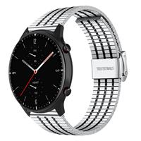 Strap-itÂ Strap-it Amazfit GTR 2 roestvrij stalen band (zilver/zwart)