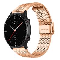 Strap-itÂ Strap-it Amazfit GTR 2 roestvrij stalen band (rosÃ© goud)