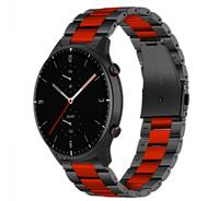 Strap-itÂ Strap-it Amazfit GTR 2 stalen band (zwart/rood)