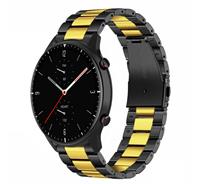 Strap-itÂ Strap-it Amazfit GTR 2 stalen band (zwart/goud)
