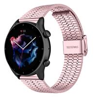 Strap-itÂ Strap-it Amazfit GTR 3 (Pro) roestvrij stalen band (rosÃ© pink)