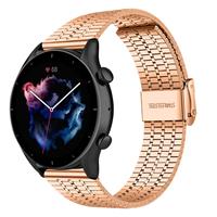 Strap-itÂ Strap-it Amazfit GTR 3 (Pro) roestvrij stalen band (rosÃ© goud)