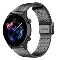 Strap-itÂ Strap-it Amazfit GTR 3 (Pro) roestvrij stalen band (zwart)