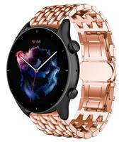 Strap-itÂ Strap-it Amazfit GTR 3 (Pro) stalen draak band (rosÃ© goud)