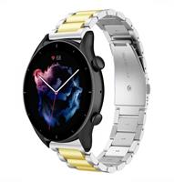 Strap-itÂ Strap-it Amazfit GTR 3 (Pro) stalen band (zilver/goud)