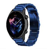 Strap-itÂ Strap-it Amazfit GTR 3 (Pro) stalen band (blauw)