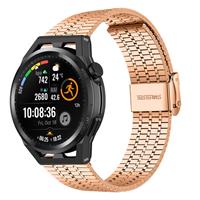 Strap-itÂ Strap-it Huawei Watch GT Runner roestvrij stalen band (rosÃ© goud)
