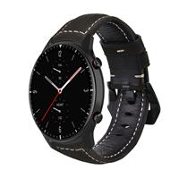 Strap-itÂ Strap-it Amazfit GTR 2 leren band (zwart)