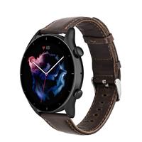 Strap-itÂ Strap-it Amazfit GTR 3 (Pro) leren band (donkerbruin)
