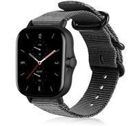 Strap-itÂ Strap-it Amazfit GTS 2 nylon gesp band (zwart)