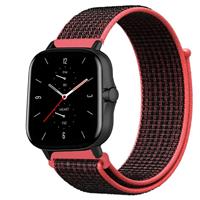 Strap-itÂ Strap-it Amazfit GTS 2 nylon band (zwart/rood)