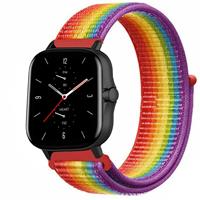 Strap-itÂ Strap-it Amazfit GTS 2 nylon band (regenboog)