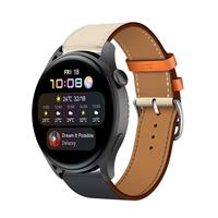 Strap-itÂ Strap-it Huawei Watch 3 (Pro) leren band (wit/donkerblauw)