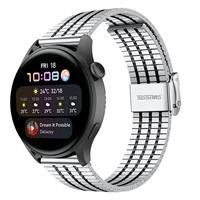 Strap-itÂ Strap-it Huawei Watch 3 (Pro) roestvrij stalen band (zilver/zwart)