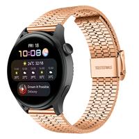 Strap-itÂ Strap-it Huawei Watch 3 (Pro) roestvrij stalen band (rosÃ© goud)