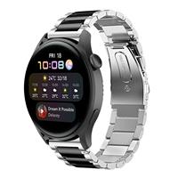 Strap-itÂ Strap-it Huawei Watch 3 (Pro) stalen band (zilver/zwart)