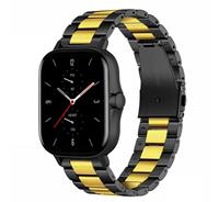 Strap-itÂ Strap-it Amazfit GTS 2 stalen band (zwart/goud)