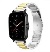 Strap-itÂ Strap-it Amazfit GTS 2 stalen band (zilver/goud)