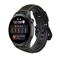 Strap-itÂ Strap-it Huawei Watch 3 (Pro) leren band (zwart)