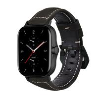 Strap-itÂ Strap-it Amazfit GTS 2 leren bandje (zwart)