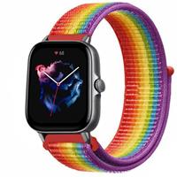 Strap-itÂ Strap-it Amazfit GTS 3 nylon band (regenboog)