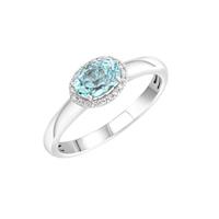 Diamonds by Ellen K. Fingerring Â»585 WeiÃŸgold mit Aquamarin und DiamantÂ«
