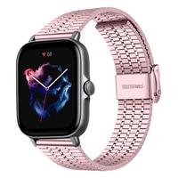 Strap-itÂ Strap-it Amazfit GTS 3 roestvrij stalen band (rosÃ© pink)