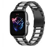 Strap-itÂ Strap-it Amazfit GTS 3 stalen band (zwart/zilver)