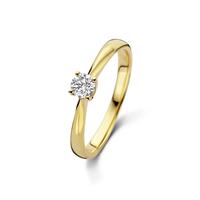 Diamonde Geelgouden diamanten solitair ring