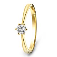 Diamonde Geelgouden diamanten solitair ring