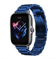 Strap-itÂ Strap-it Amazfit GTS 3 stalen band (blauw)