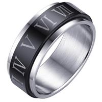 LGT JWLS Stalen Spinning ring met Romeinse Cijfers-20mm