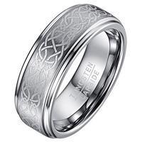 Mendes Heren ring Wolfraam Celtic Knot Brushed-19mm