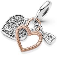 Pandora 'Slot' Dames 925 Sterling Zilveren Charm - Zilver/Roze 780087C01