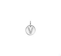 Bedel Letter V Zirkonia Zilver
